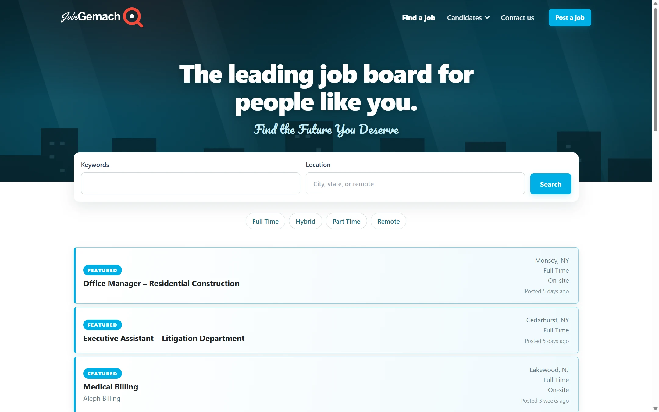 JobsGemach Community Job Board & Recruiting Engine preview
