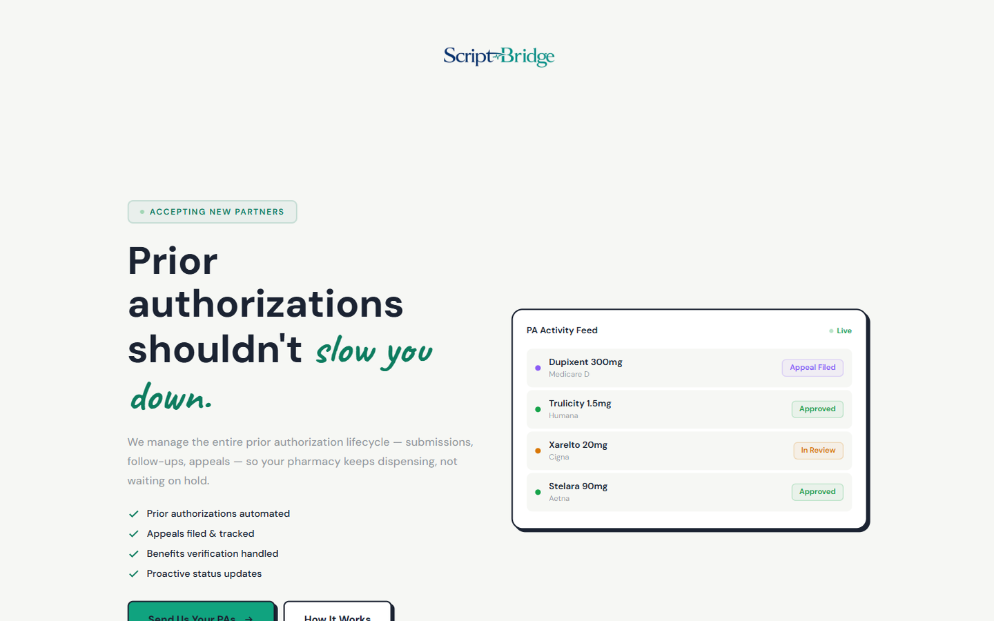 ScriptBridge Prior Authorization & Healthcare Platform preview