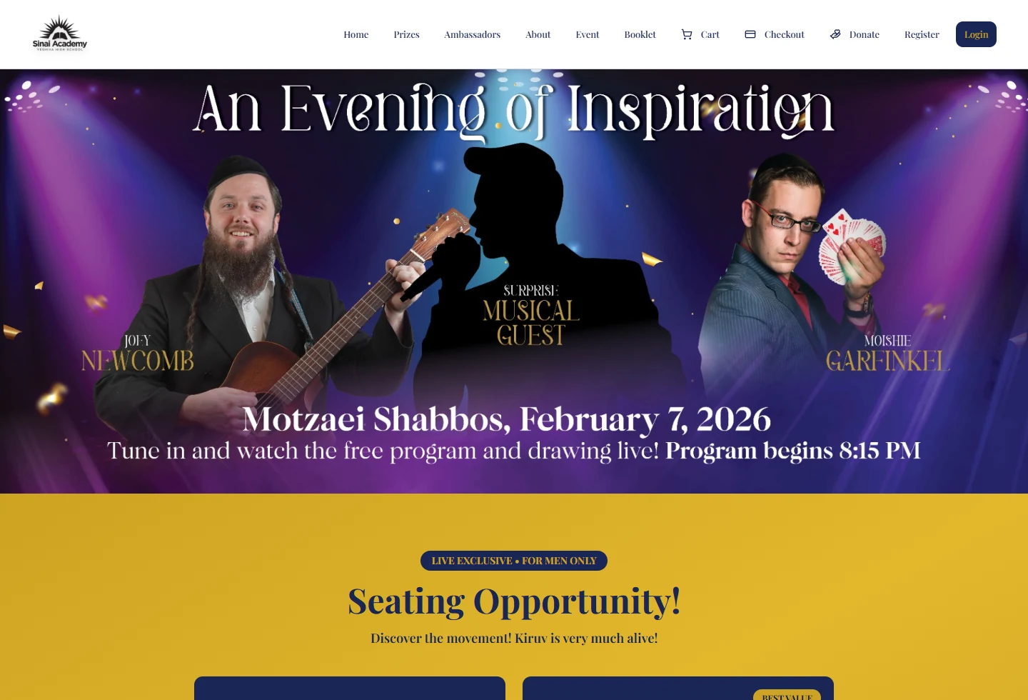 Sinai Charity Auction Event Bidding Engine preview
